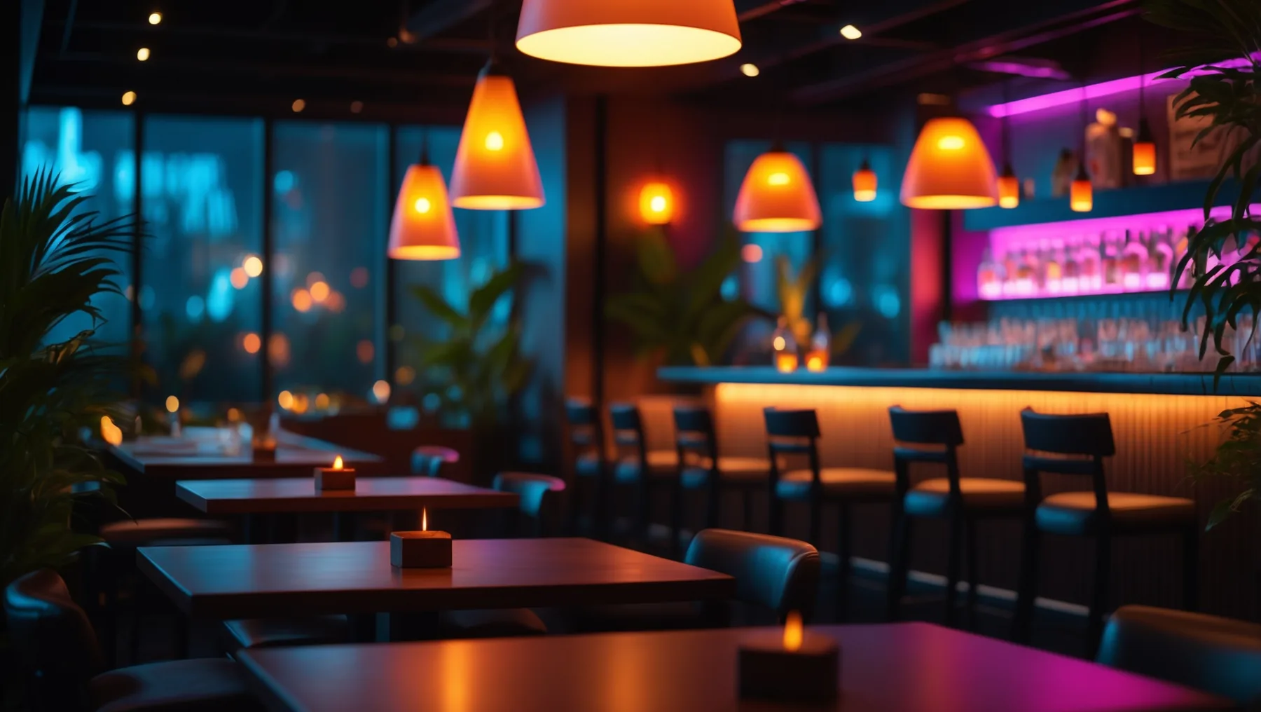 Interior del restaurante y bar CHEZ en Monterrey